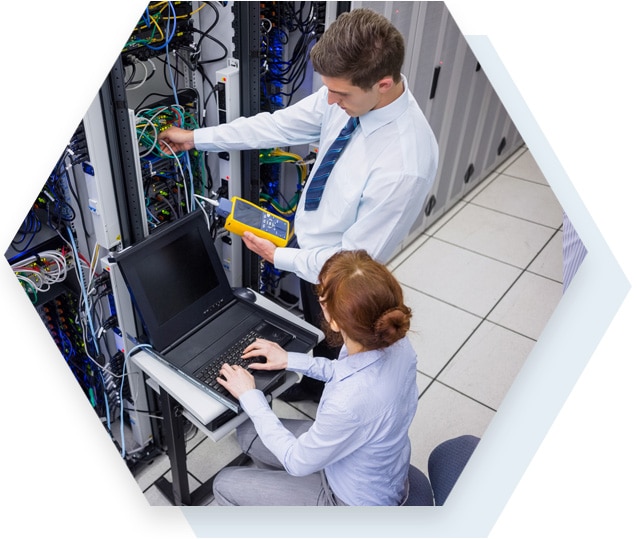 Engineers Working on Network Switches Small Business IT Services Orlando, FL
